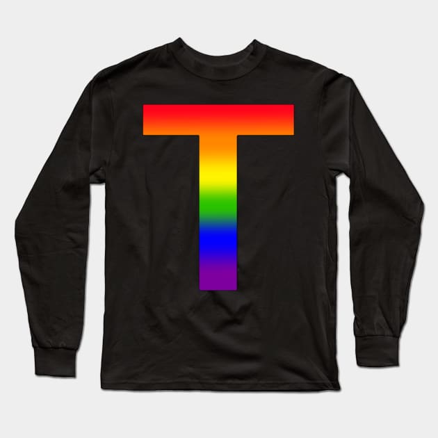 Rainbow Letter T Long Sleeve T-Shirt by JennaBunnies